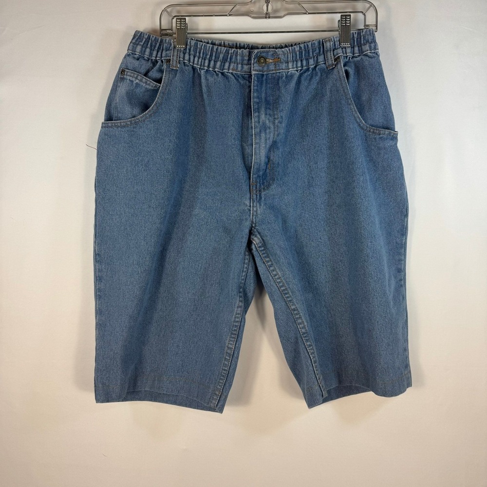 Haband Casual Joe Mens Denim Shorts Blue Elastic Waist 38M Medium Wash Style 03L